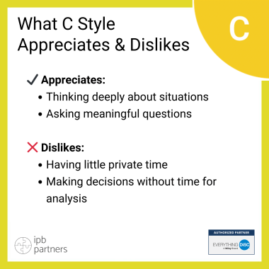 What Each DiSC Style Appreciates Dislikes C 444cadfe