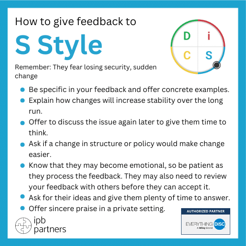How to give feedback to S